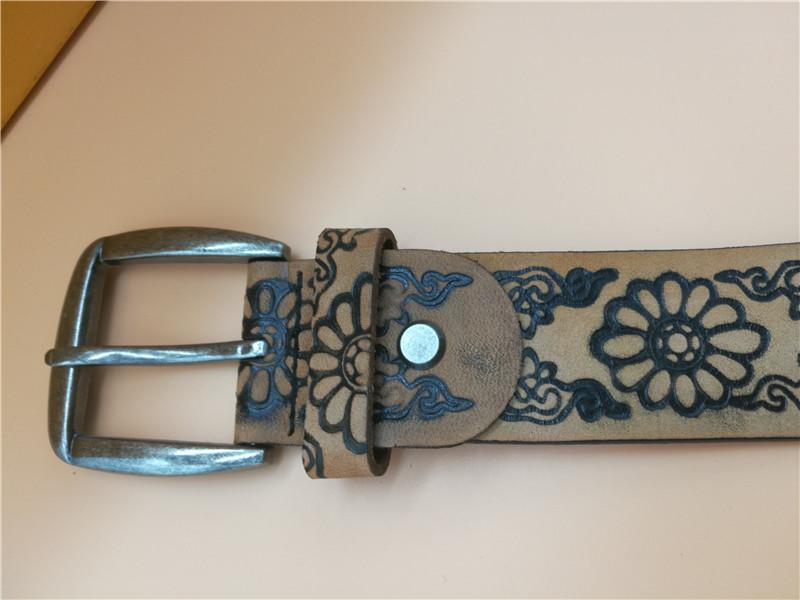 Thắt Lưng Da Thật Nữ Chạm Khắc Hoa Văn Thiết Kế Retro Kim Loại Nữ Dây Đồng Hồ Nữ Cao Cấp Dây