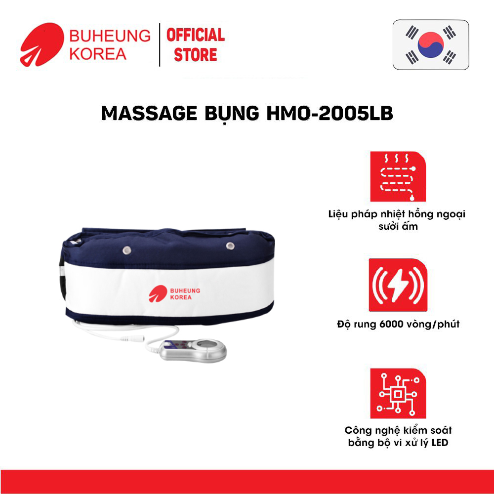 Massage bụng nhiệt hồng ngoại Buheung HMO-2005LB, độ rung 6000 vòng/phút, bảo hành chính hãng 12 tháng