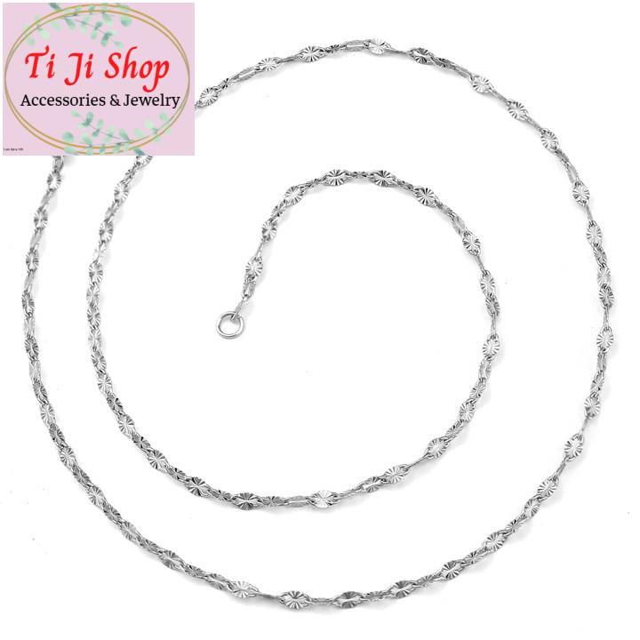 DÂY CHUYỀN LÁ ME INOX CHẠM CHIẾU CỰC SÁNG D - đẹp, không đen -