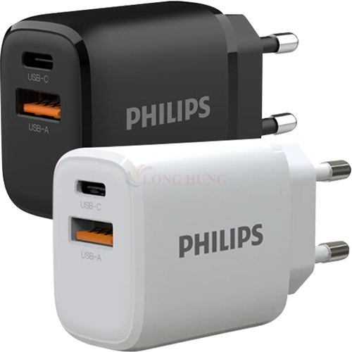 Cốc sạc Philips 1USB 1Type-C 25W PD/QC3.0 DLP4327 - Hàng chính hãng