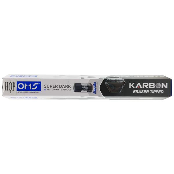 Hộp 12 Bút Chì Gỗ HB Karbon Super Dark + Chuốt - DOMS 8492