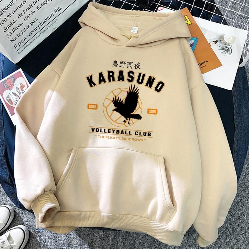 Áo Hoodie Anime Haikyuu Áo nỉ Nam Nữ Ngộ Nghĩnh Karasuno