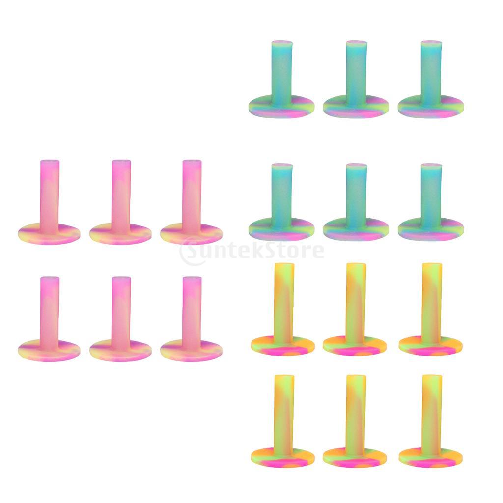 6 Pieces Rubber Golf Tee Golf Driving Range Practice Tee Holder - Red, Pink, Blue