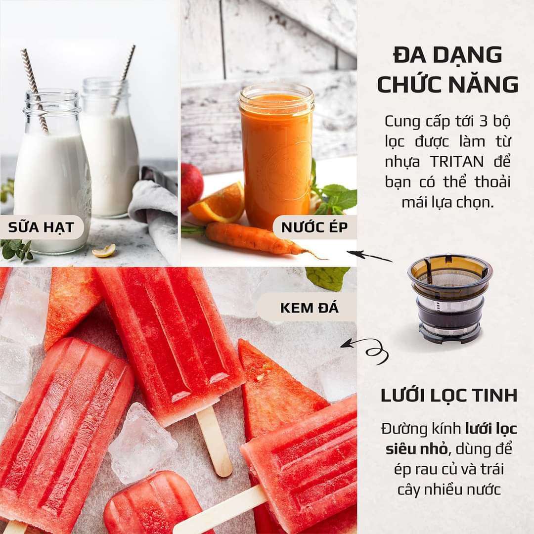 Máy Ép OLIVO SJ189 Máy Ép Cao Cấp Máy Ép Trái Cây Kiệt Bã Đến 98% Thương Hiệu Mỹ