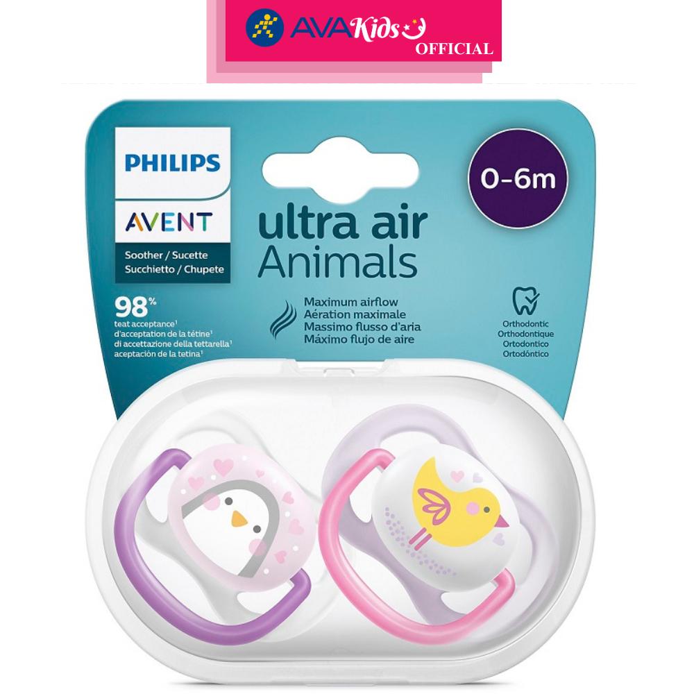 Bộ 2 ti ngậm Philips Avent thông khí SCF080/06 (0 - 6 tháng) - Hàng Chính Hãng