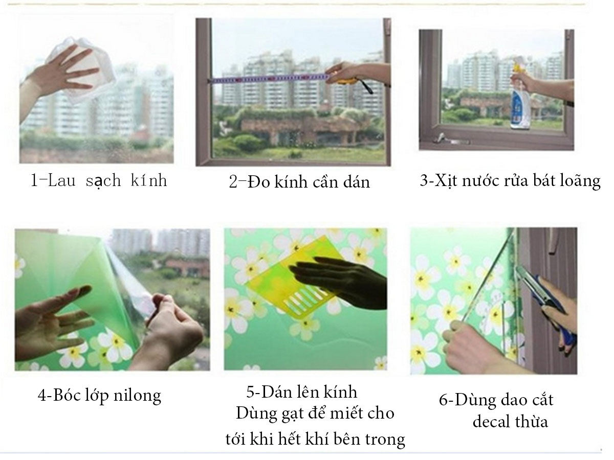 3m dài khổ 60cm decal dán kính -hoa cỏ may xanh