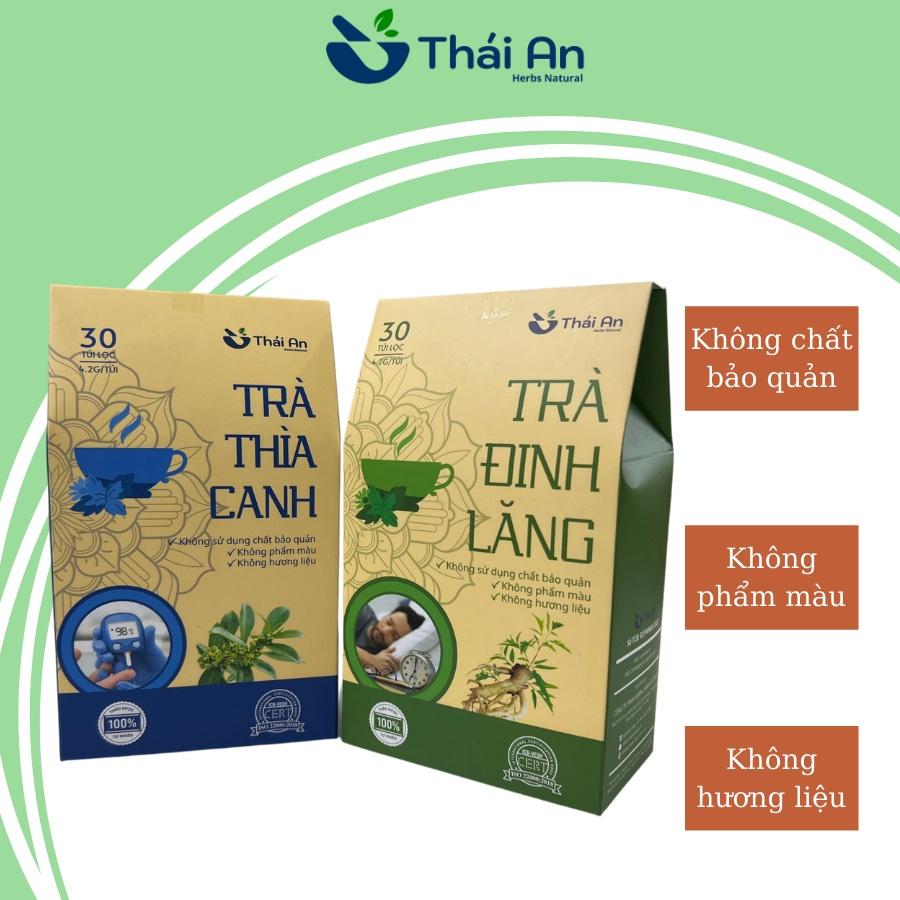 Combo Trà Đinh Lăng + Trà Thìa Canh Thái An - Trà Túi Lọc Thảo Mộc Hỗ Trợ Sức Khỏe - Thái An Herbs Natural