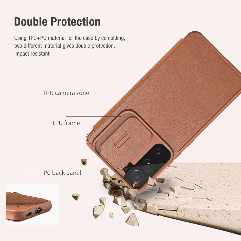 Bao Da Nillkin Qin chống sốc dành cho galaxy S22 Plus- Hàng Chính Hãng
