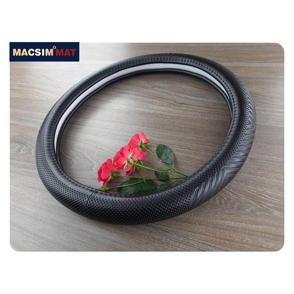 Bọc vô lăng cao cấp Macsim mã L616 mới chất liệu da thật - Khâu tay 100% size M màu đen, mầu be, mầu nâu