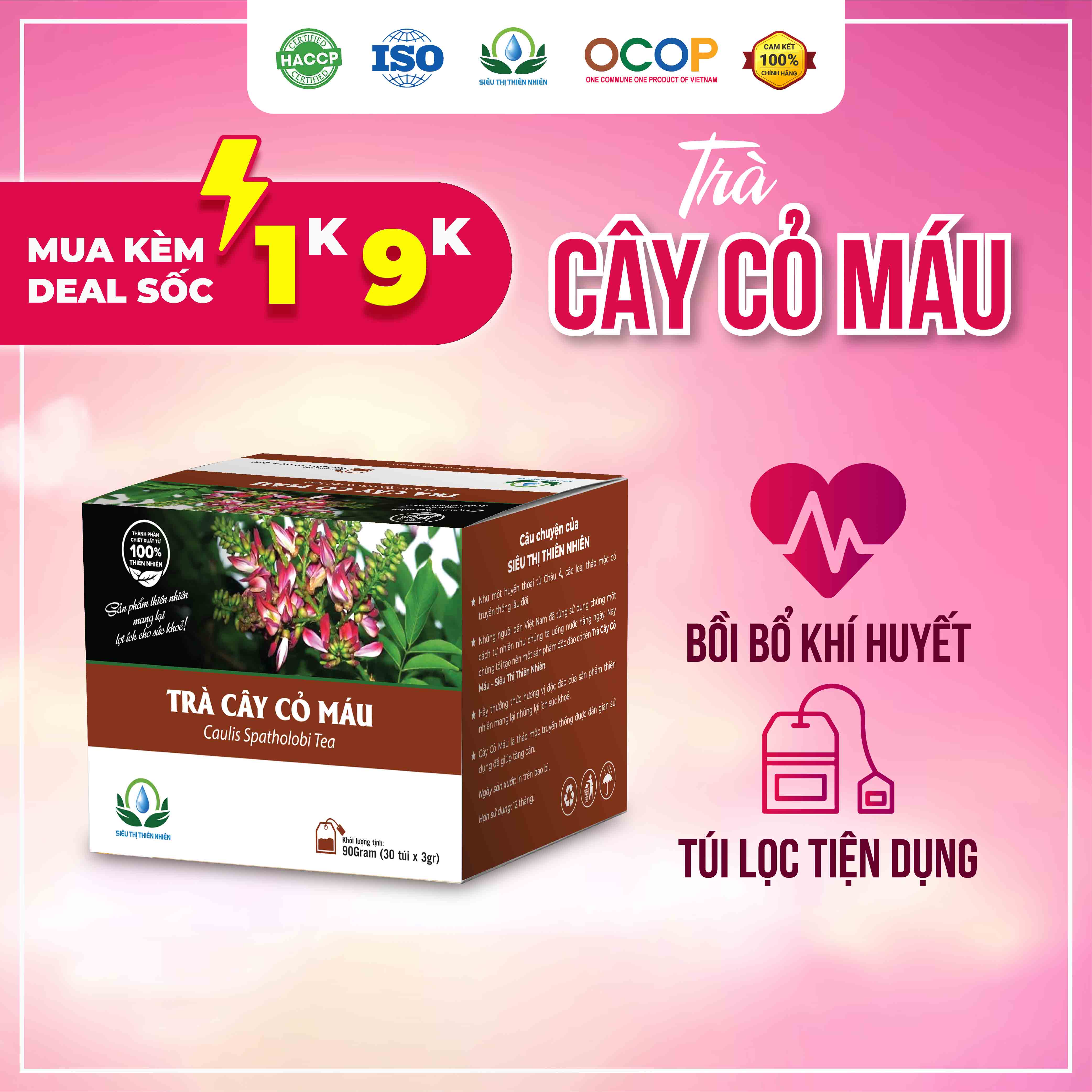 Trà Cây Cỏ Máu Hộp 30 Túi Lọc Của Siêu Thị Thiên Nhiên
