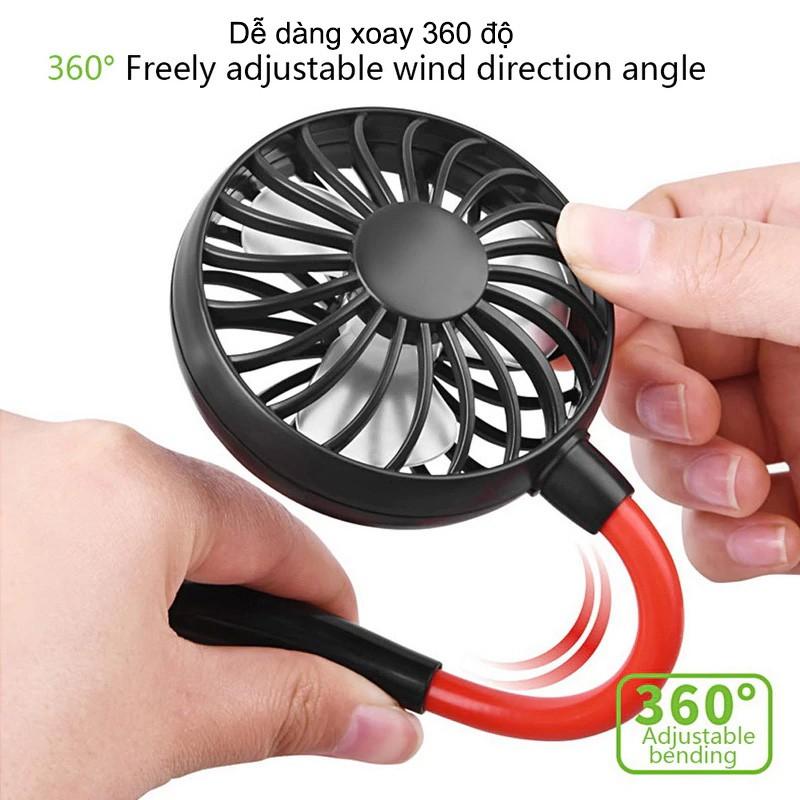QUẠT THỂ THAO MINI ĐEO CỔ SỬ DỤNG PIN SẠC
