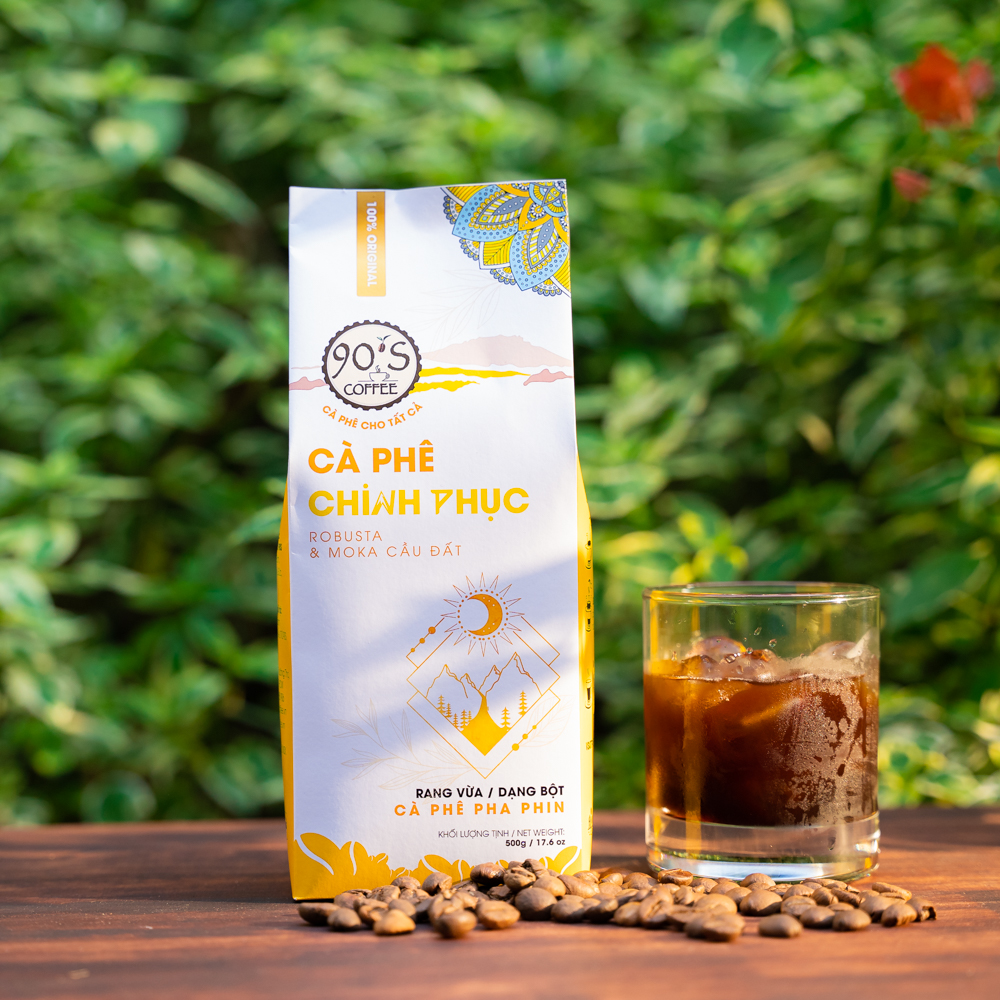 Cà Phê CHINH PHỤC - Rang Xay Nguyên Chất Cao Cấp Pha Phin - Thương hiệu 90S COFFEE - 500gr