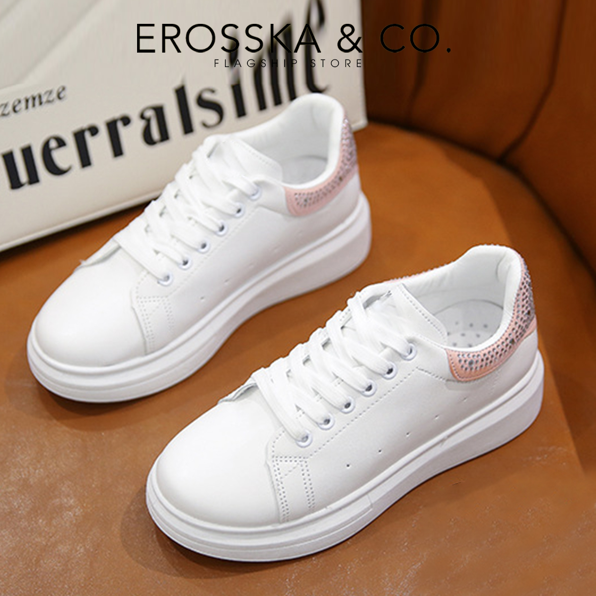 Erosska - Giày sneaker nữ đi học kiểu dáng basic trẻ trung  - GS008