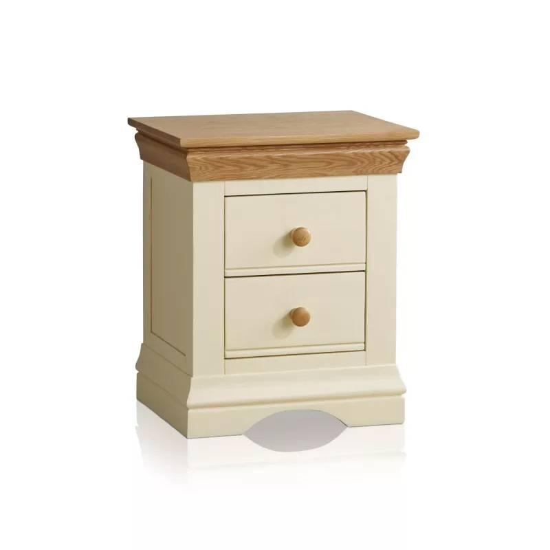 Tủ Đầu Giường 2 Ngăn Kéo Country Cottage Gỗ Sồi Ibie BSK2COUO - Trắng