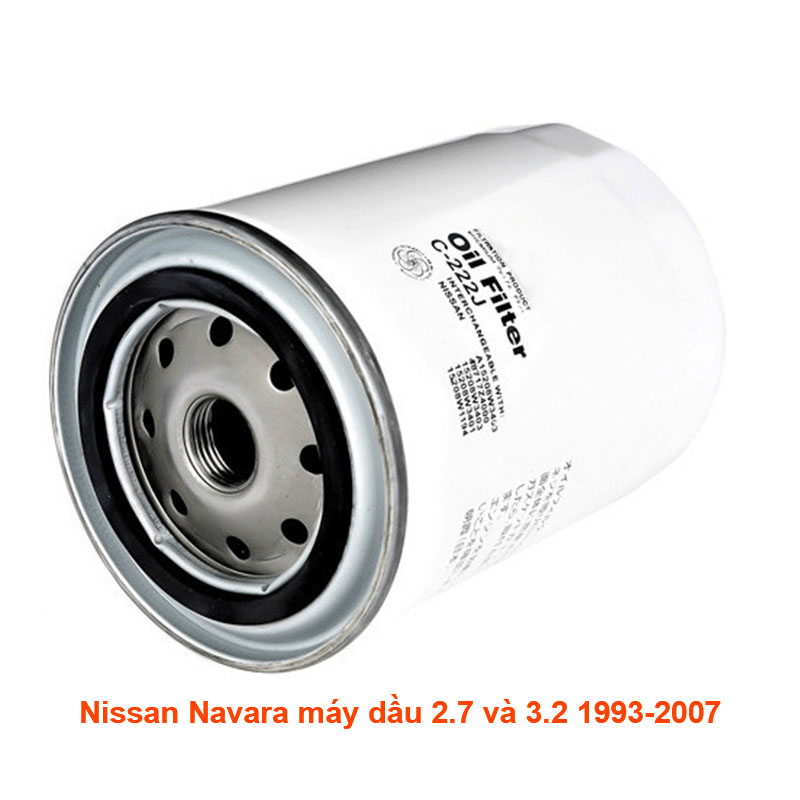 Lọc nhớt C222J-3 dùng cho Nissan Navara máy dầu 2.7 và 3.2 1993, 1994, 1995, 1996, 1997, 1998, 1999, 2000, 2001, 2002, 2003, 2004, 2005, 2006, 2007 15208-65001