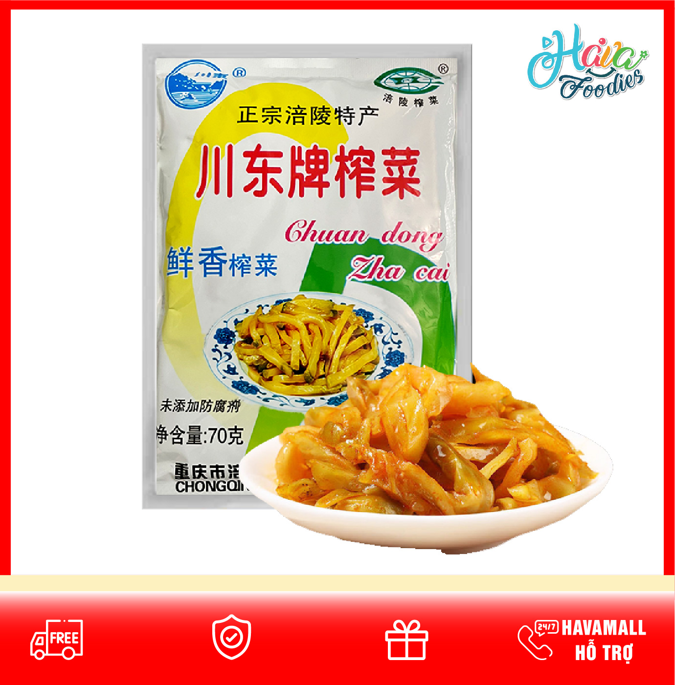 Cải Ngâm Tứ Xuyên Chuan Dong Gói 70g Zhacai