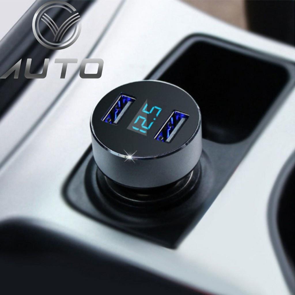 Tẩu sạc ô tô, tẩu sạc nhanh HUYNDAI tích hợp hai cổng USB điện áp 3.6A, 18W hiển thị điện áp HY-36C