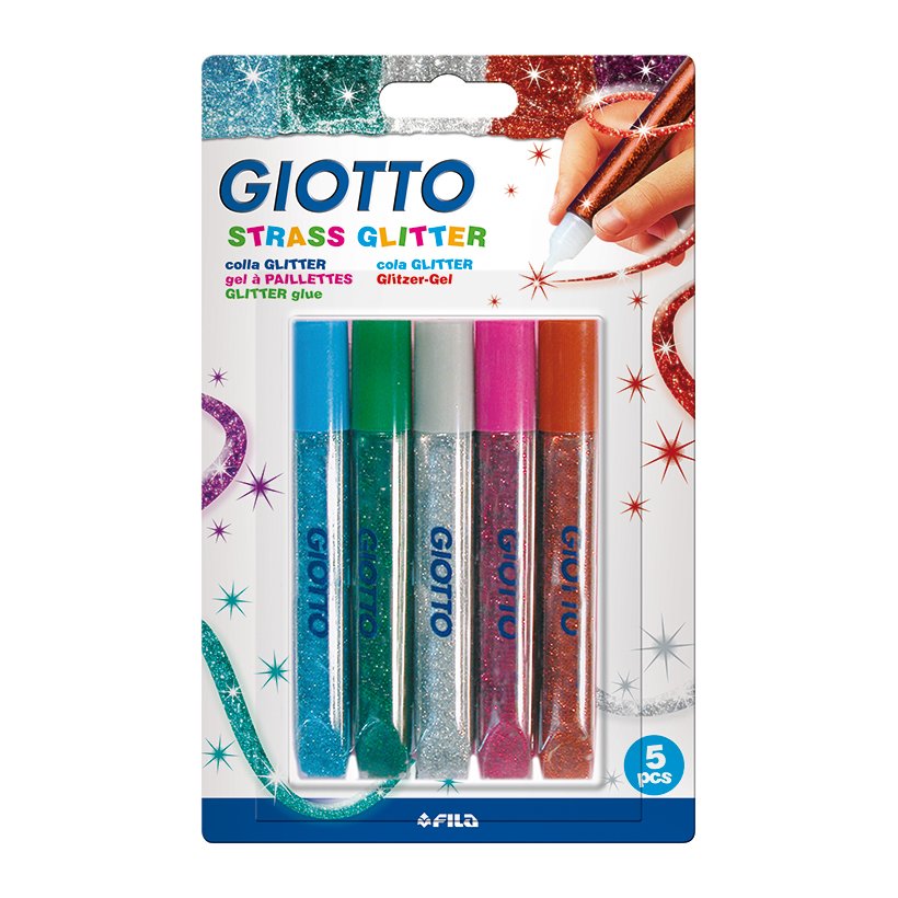 Bút Gel Nhũ Giotto Strass Glitter 545200 (5 Chiếc/Vỉ)