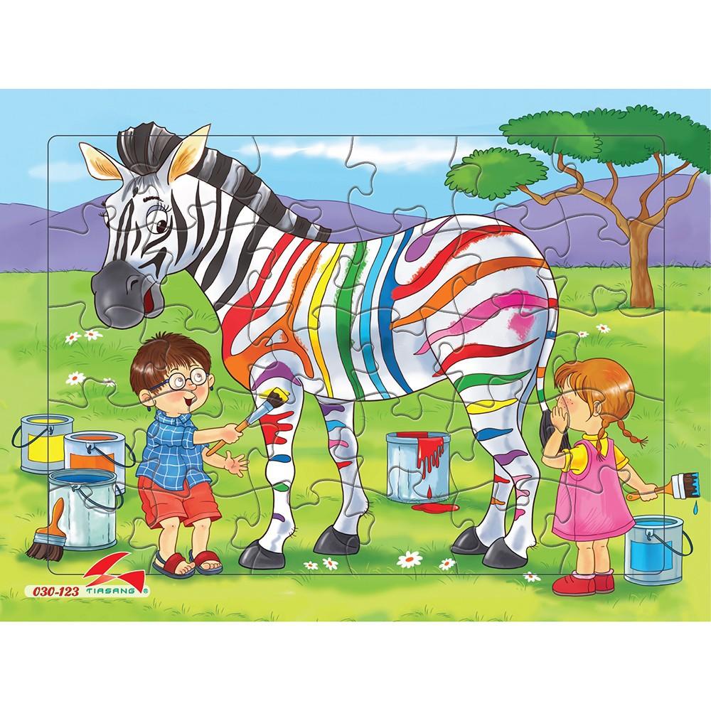 TRANH XẾP HÌNH A4 CHO BÉ, 40 Mẫu Bộ Tranh Ghép Hình Con Vật Size A4, 30 Mảnh, Đồ Chơi Trí Tuệ Trẻ Em