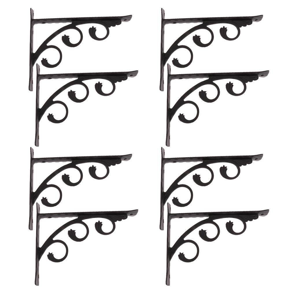 8x Metal Wall Hanging Shelf Bracket Angle Display Stand Holder for Book 15x12cm
