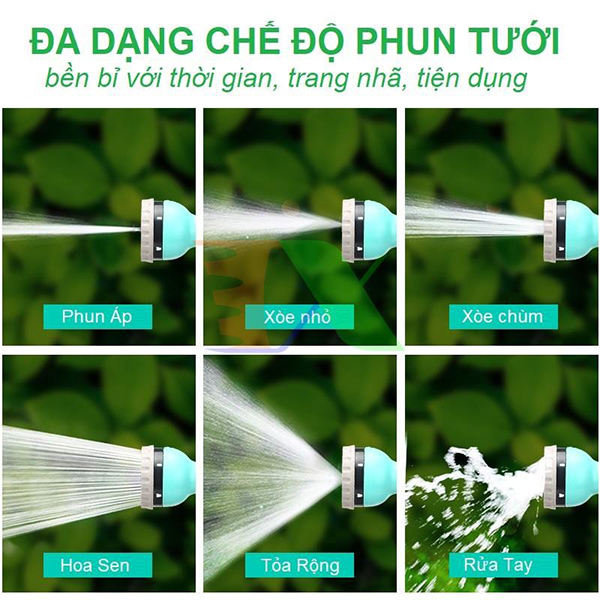 Bộ Vòi Rửa Xe, Tưới Cây Thu Cuộn Ống Nước 12M Kèm Vòi Nước 6 Chế Độ