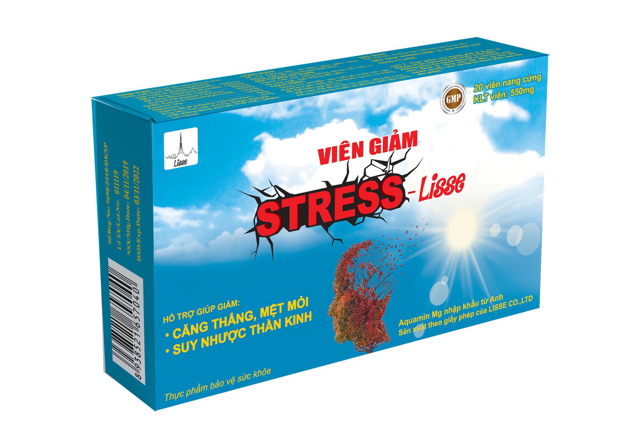 Lisse VIÊN GIẢM STRESS- Hộp 20v nang - Giúp lưu thông khí huyết, dưỡng tâm an thần, cải thiện trí nhớ.