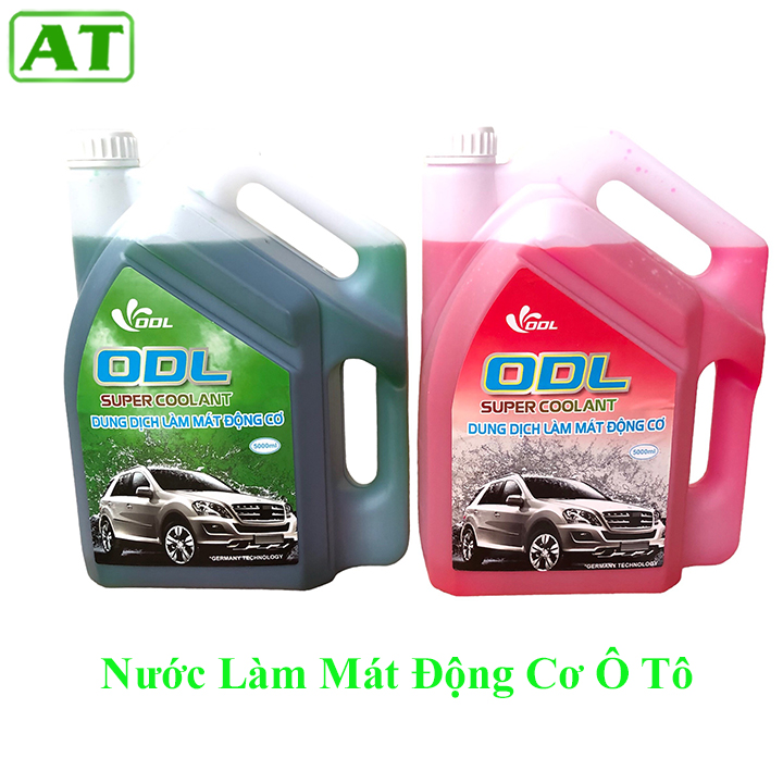 Nước làm mát động cơ ô tô màu xanh đỏ can 5 lít