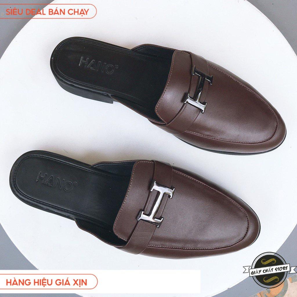 Sục nam giày bít mũi đai chữ h da Pu hàng xịn VN02