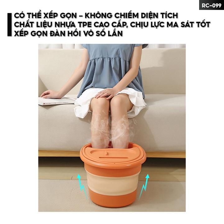 Chậu Ngâm Chân Xếp Gọn Bồn Ngâm Thư Giãn Lòng Bàn Chân Có Nắp Nhiều Màu Giá Rẻ RC-099