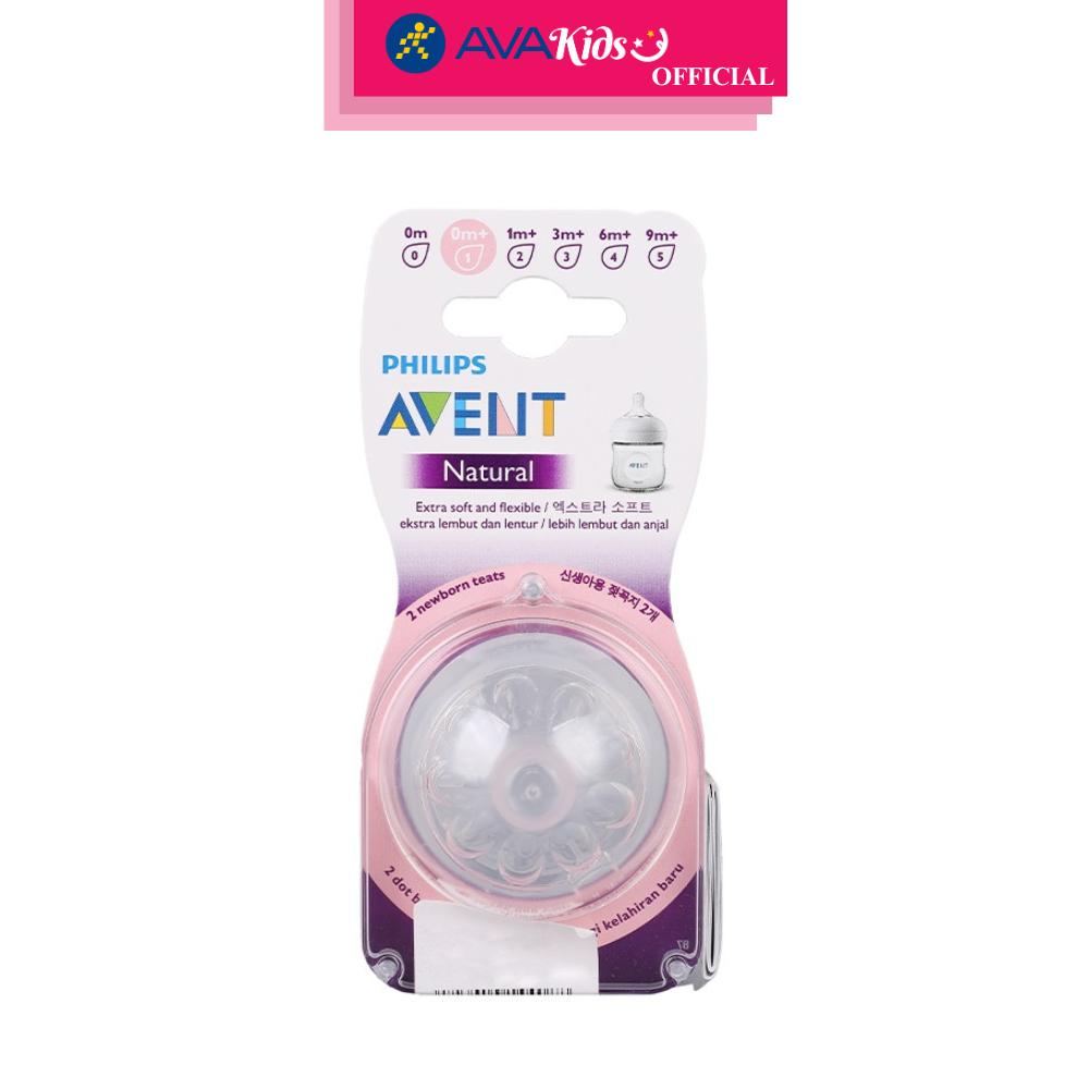 Bộ 2 núm ti Philips Avent SCF651/23 cổ rộng size 1 (0 - 1 tháng) - Hàng Chính Hãng
