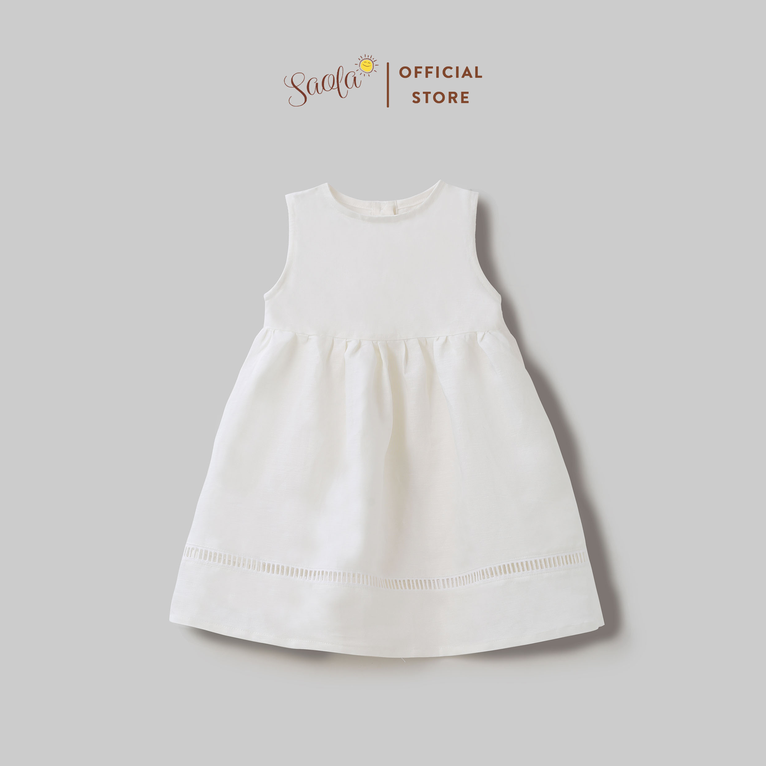 Đầm/ Váy Bé Gái Chất Liệu Linen Cao Cấp Phối Ren Xinh Xắn - GRACIE DRESS - DRL013 - SAOLA KIDS CLOTHING