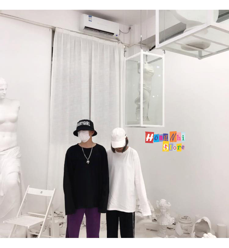 Áo Thun Tay Dài Trơn Dáng Rộng Màu Trắng Long Tee White Unisex - MM