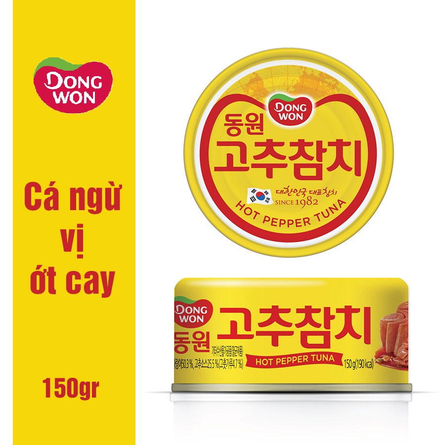 Cá ngừ hộp Dongwon vị ớt cay nhập khẩu Hàn Quốc (150g)