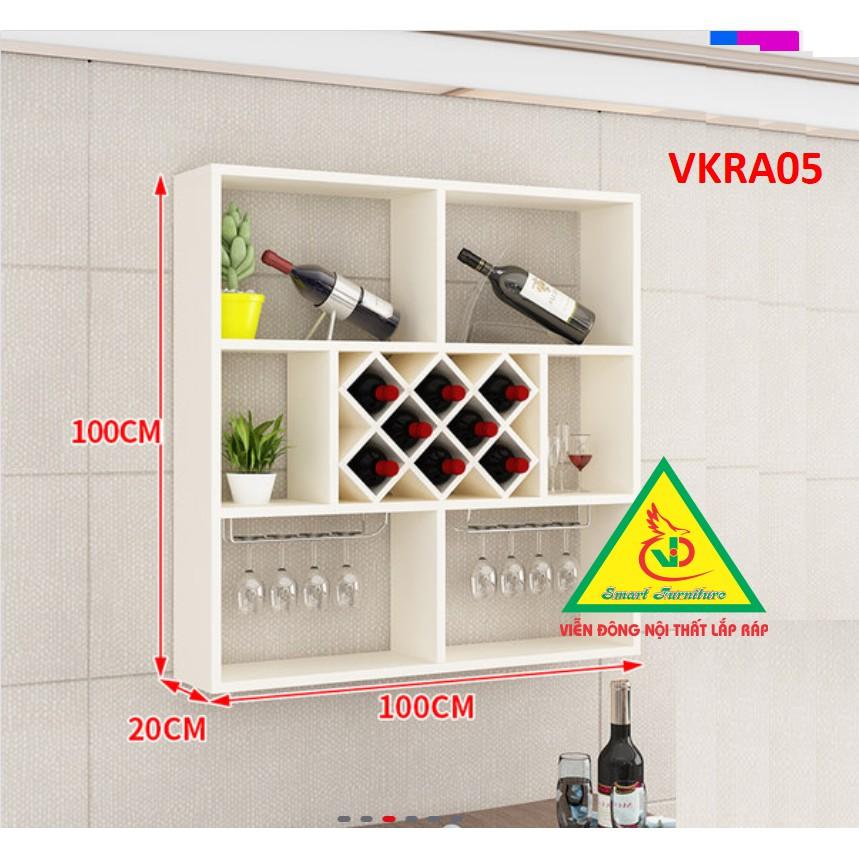 Kệ rượu trang trí treo tường VKRA05 - Nội thất lắp ráp