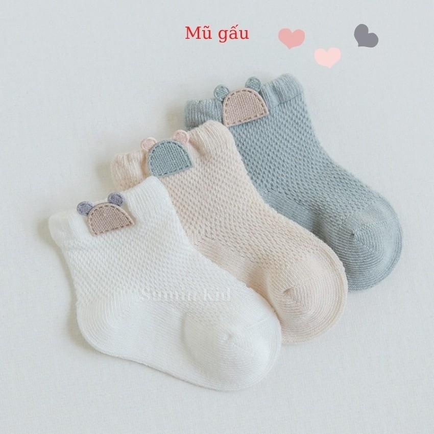 Tất cho bé sơ sinh mẫu vớ cho bé sơ sinh từ 0 đến 12 tháng dành cho bé trai, bé gái dạng lưới