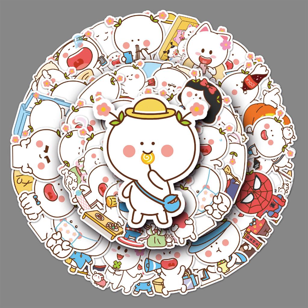 Sticker CHIBI NHỊ HOA 2 hoạt hình cute trang trí mũ bảo hiểm,guitar,ukulele,điện thoại,sổ tay,laptop-mẫu S123