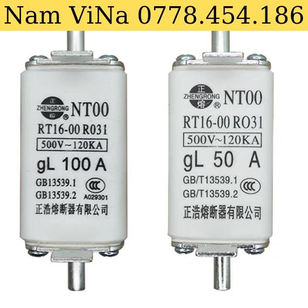 Bộ 3 Cầu chì Zhengrong NT00 RT16-00 gL 16A-200A, 500V~120kA