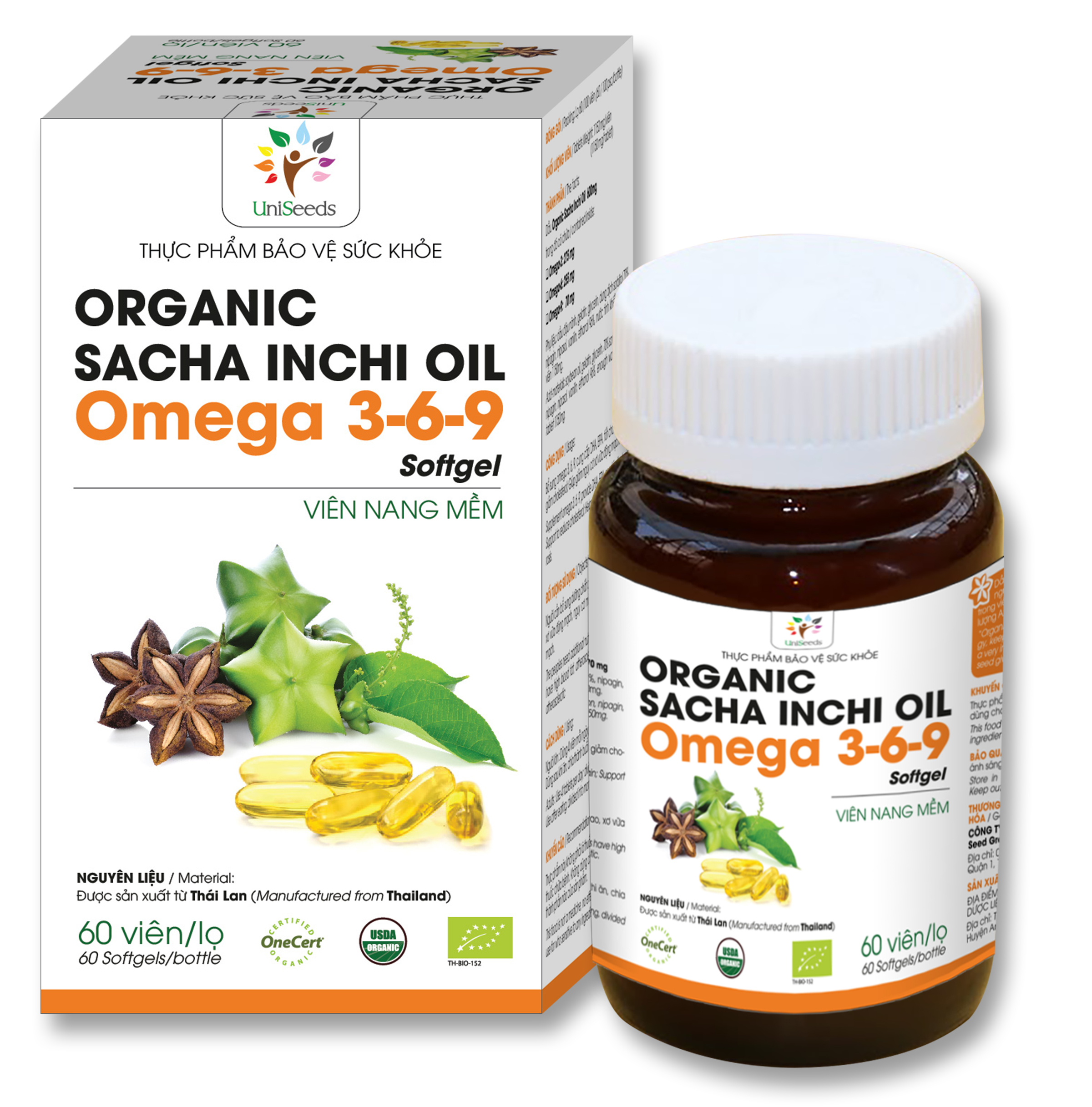 Viên nang mềm Organic Sacha Inchi Omega 3,6,9 Softgel