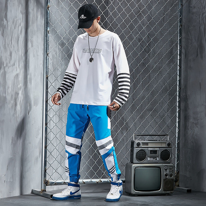 Japanese Fake Two-piece Men's Long-sleeved Cotton Bottoming Tshirt