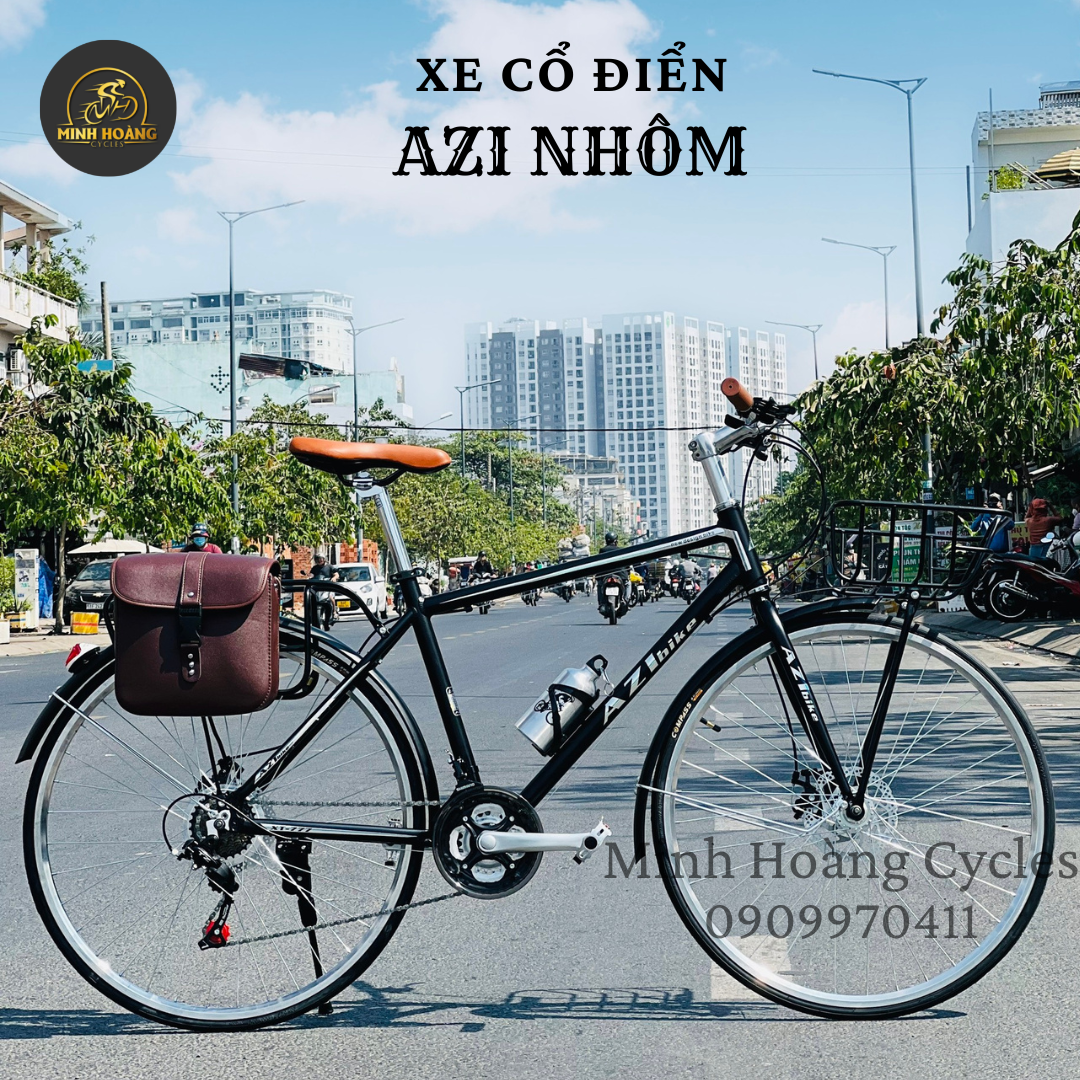 XE ĐẠP CỔ ĐIỂN AZI NHÔM - KÈM TÚI DA