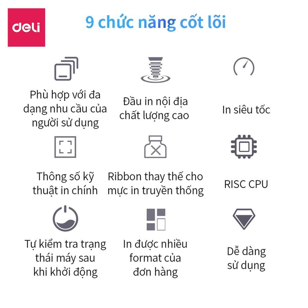 Máy In Nhiệt Deli Cao Cấp Chính Hãng - In Đơn Hàng, Hóa Đơn, Bill TMĐT - Kết Nối USB - DL-720C