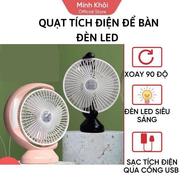Quạt tích điện để bàn đèn Led