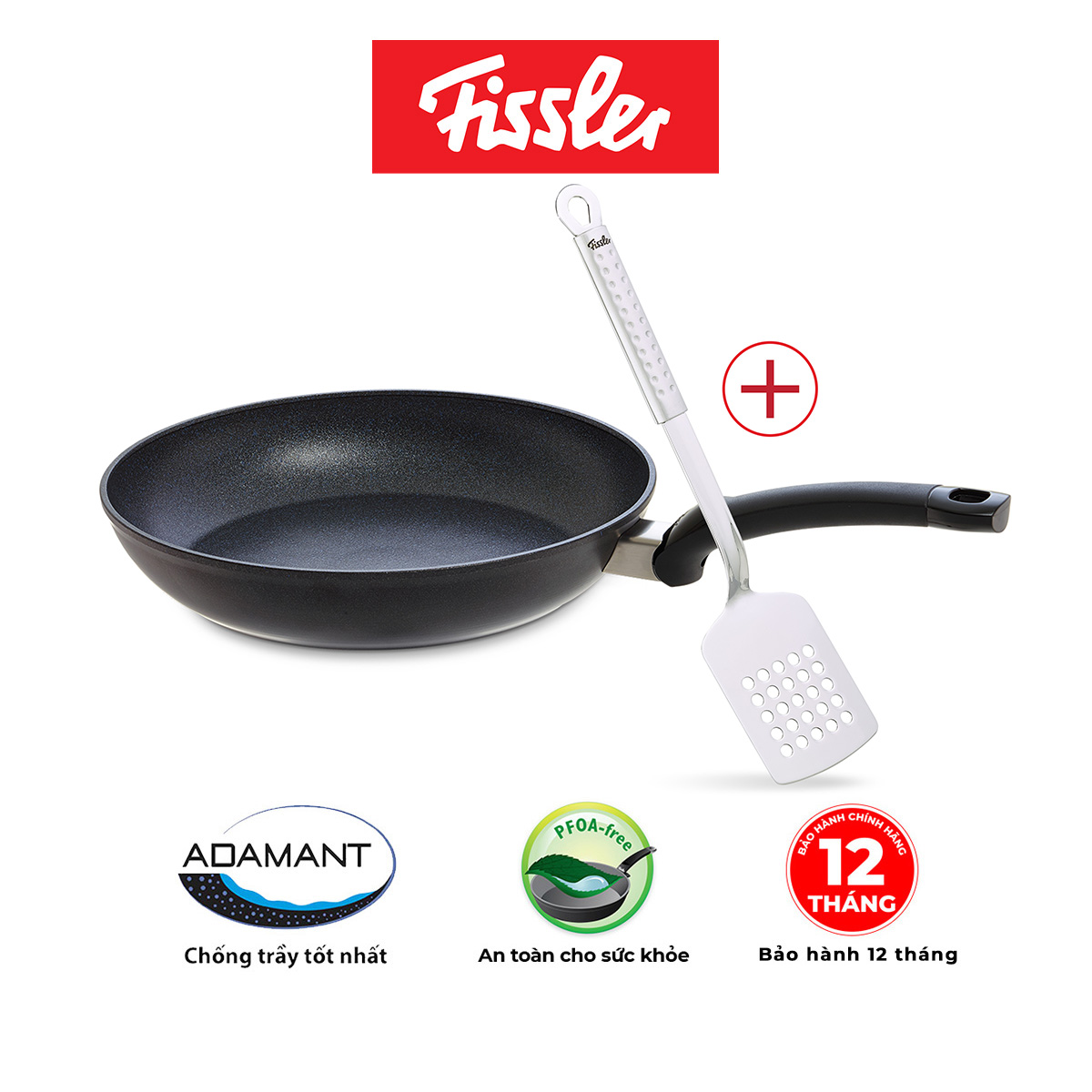 Bộ 2 món chảo chống dính cao cấp Đức đáy từ Fissler Adamant Classic và Vá vuông Fissler Magic