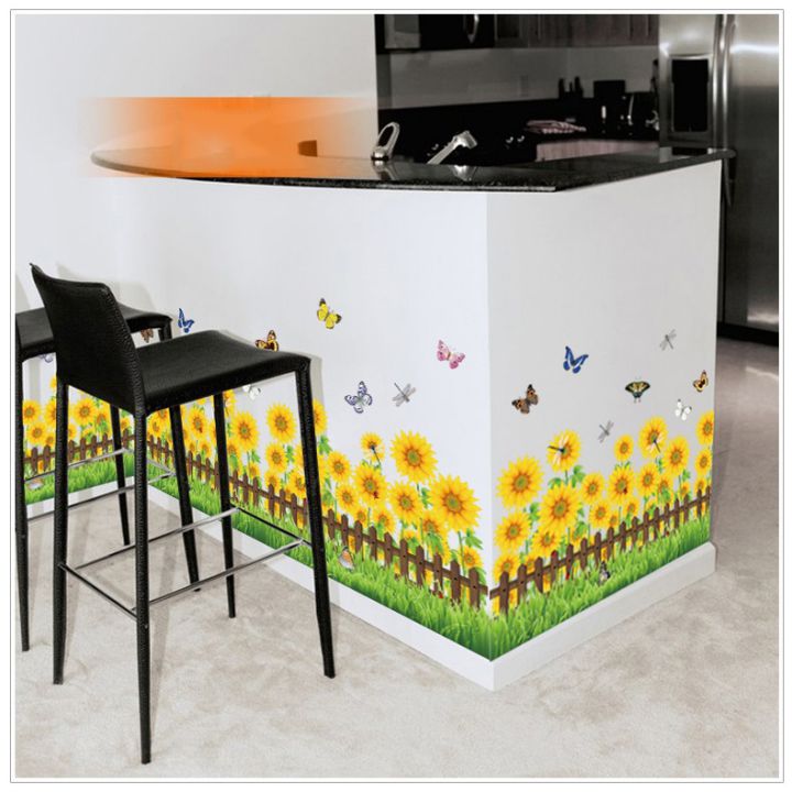 Decal dán chân tường Hoa hướng dương 2 AmyShop DCT034 - 2 bộ(42 x 200 cm)