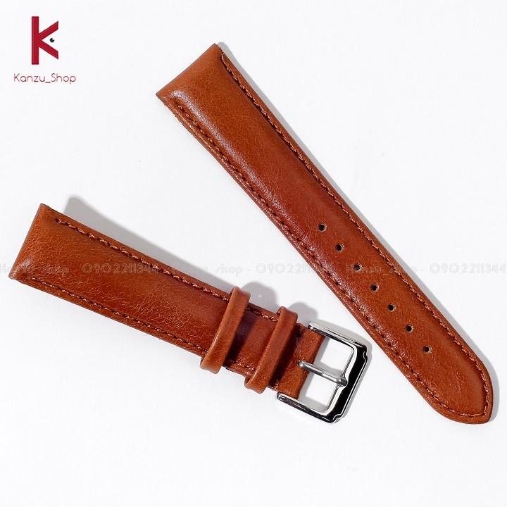 Dây Đồng Hồ Da Bò Thật - Dây Đeo Đồng Hồ Nam Nữ 18mm 20mm 22mm