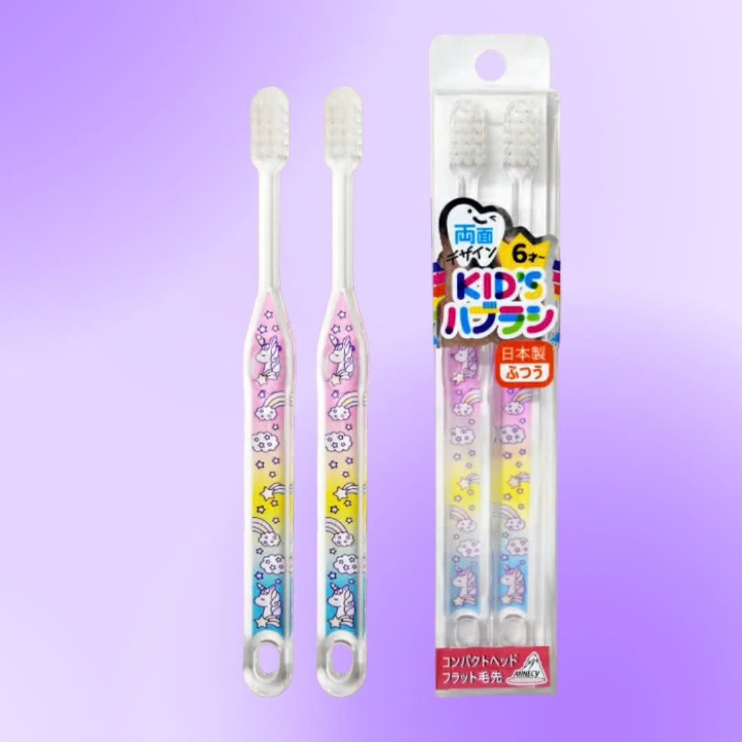 Set 2 Cây Bàn Chải Đánh Răng Cho Bé Từ 04~09 Tuổi  RDK – 280Y Màu Trắng Kỳ Lân