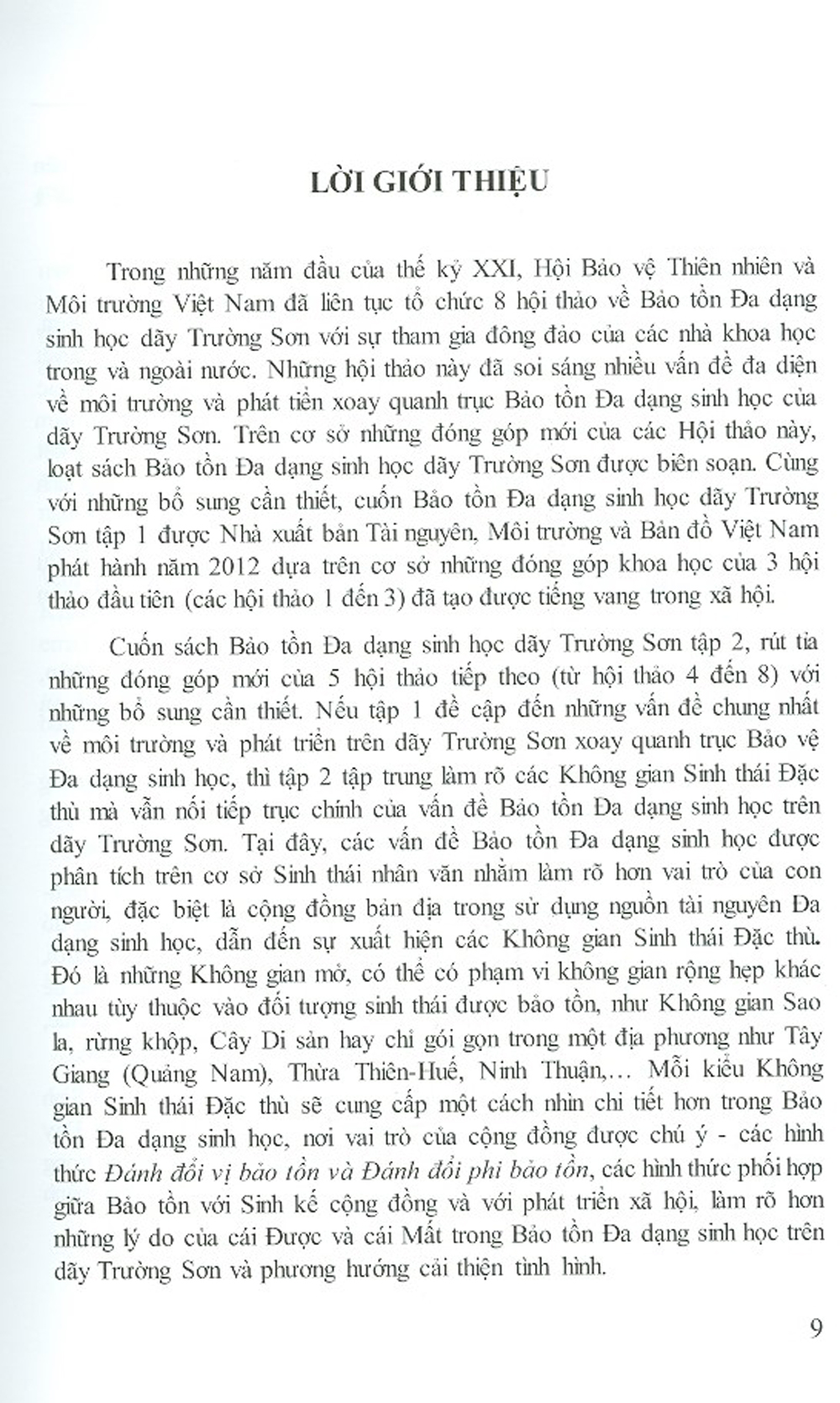 Những Không Gian Sinh Thái Đặc Thù Dãy Trường Sơn - Bảo Tồn Đa Dạng Sinh Học Dãy Trường Sơn - Tập 2