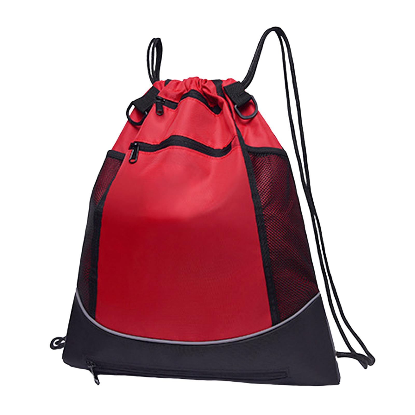Drawstring Backpack Sports Gym with Mesh Pockets Water Resistant String Bag for Women Men Children