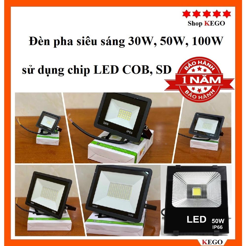 Đèn pha sân vườn siêu sáng bóng LED 10w, 20w, 30w ,50w, 100w