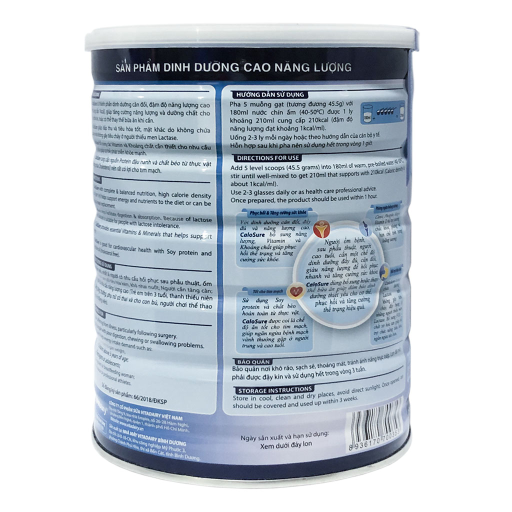 Sữa Bột VitaDairy CaloSure Hương Vani
